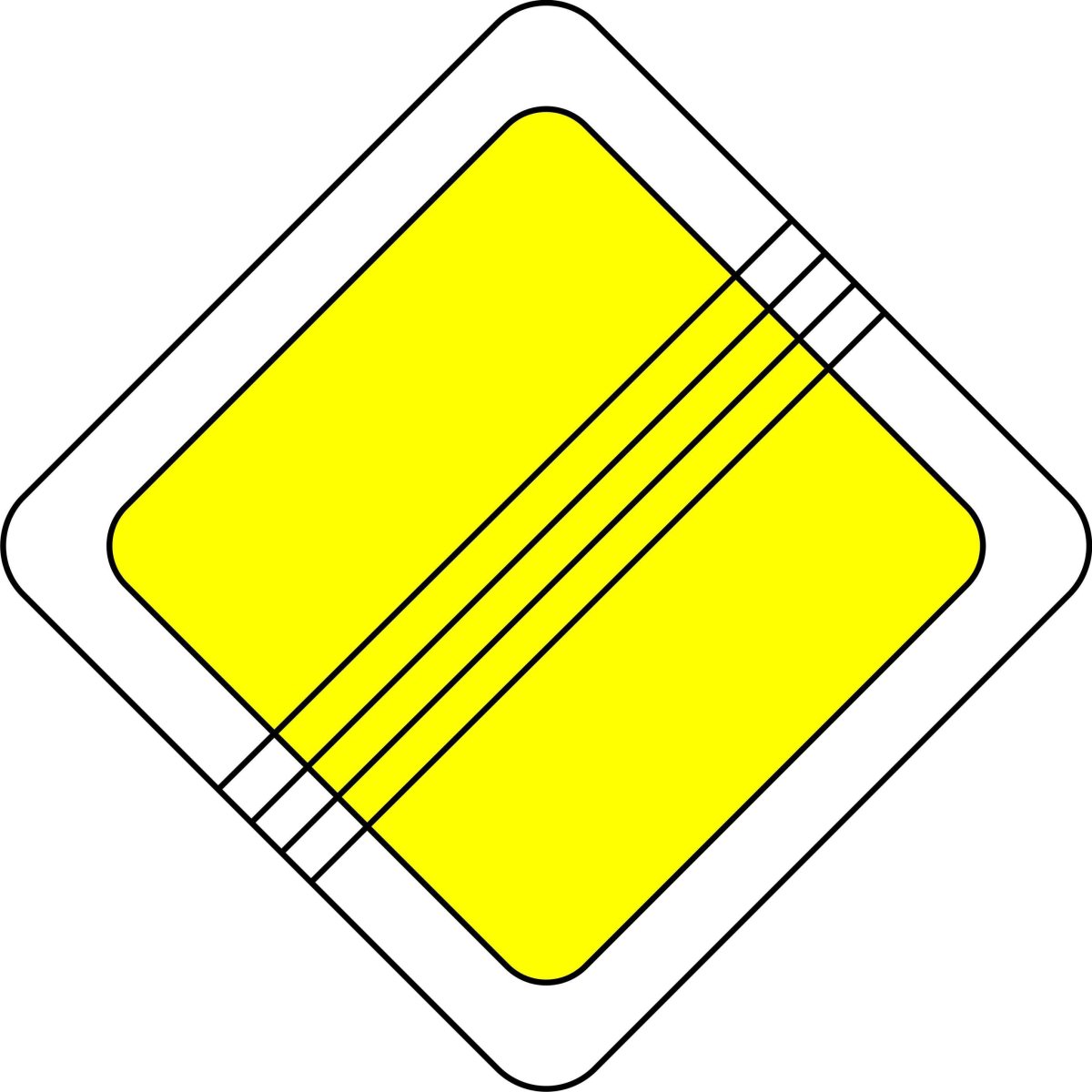 Знак конец главной дороги