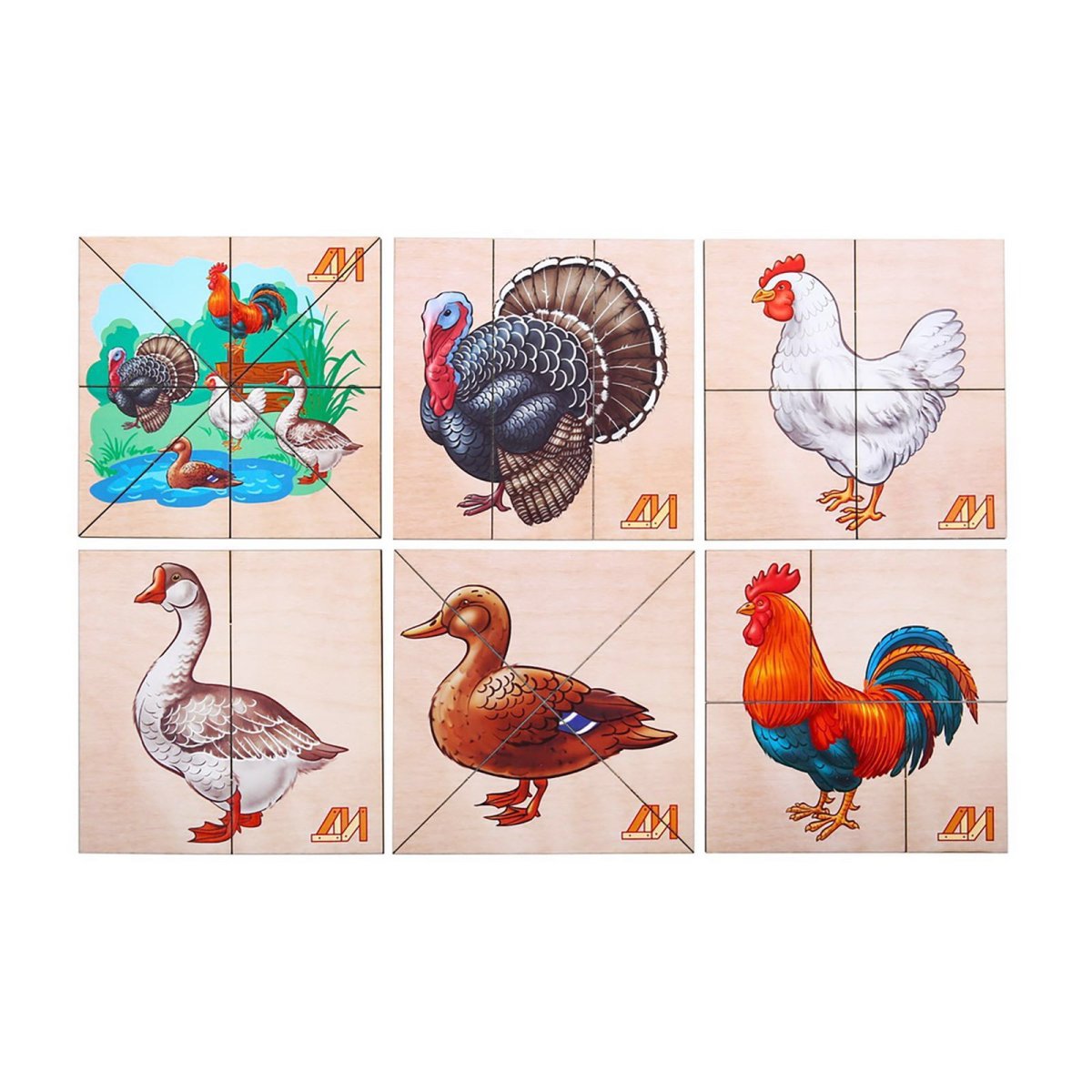 Разрезные пазлы для малышей птицы