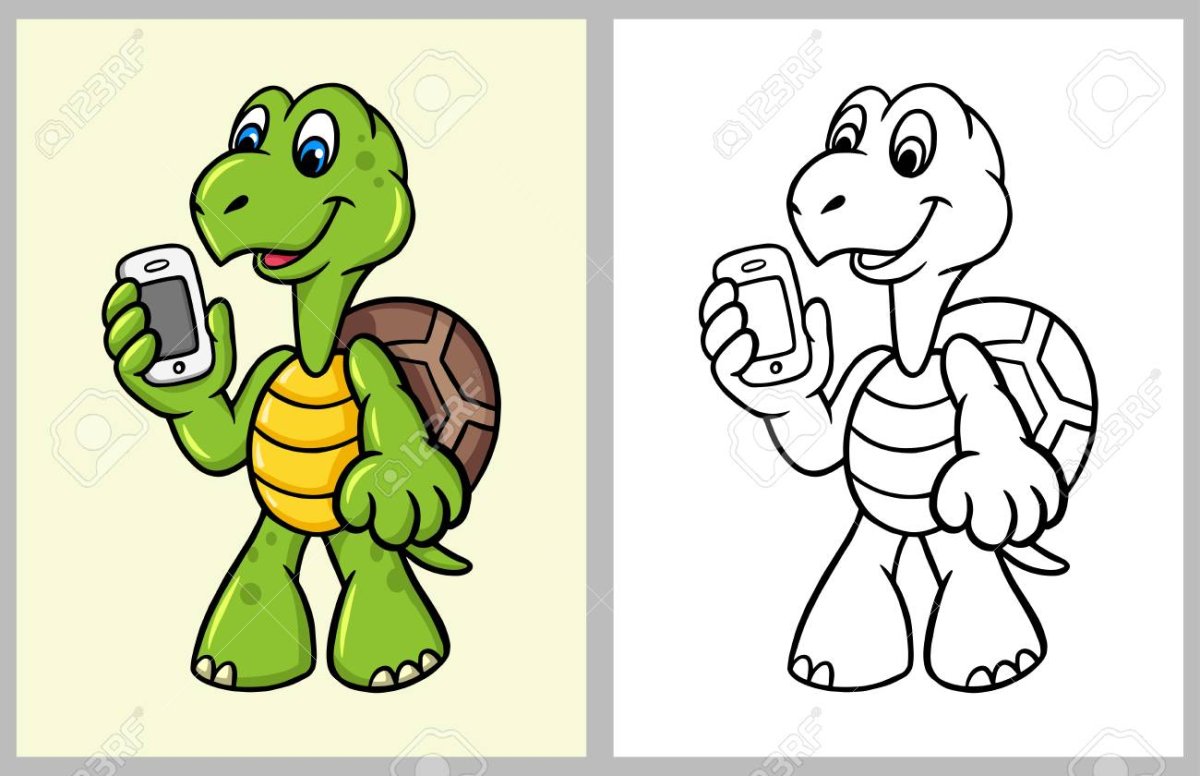 Черепаха на двух лапах рисунок