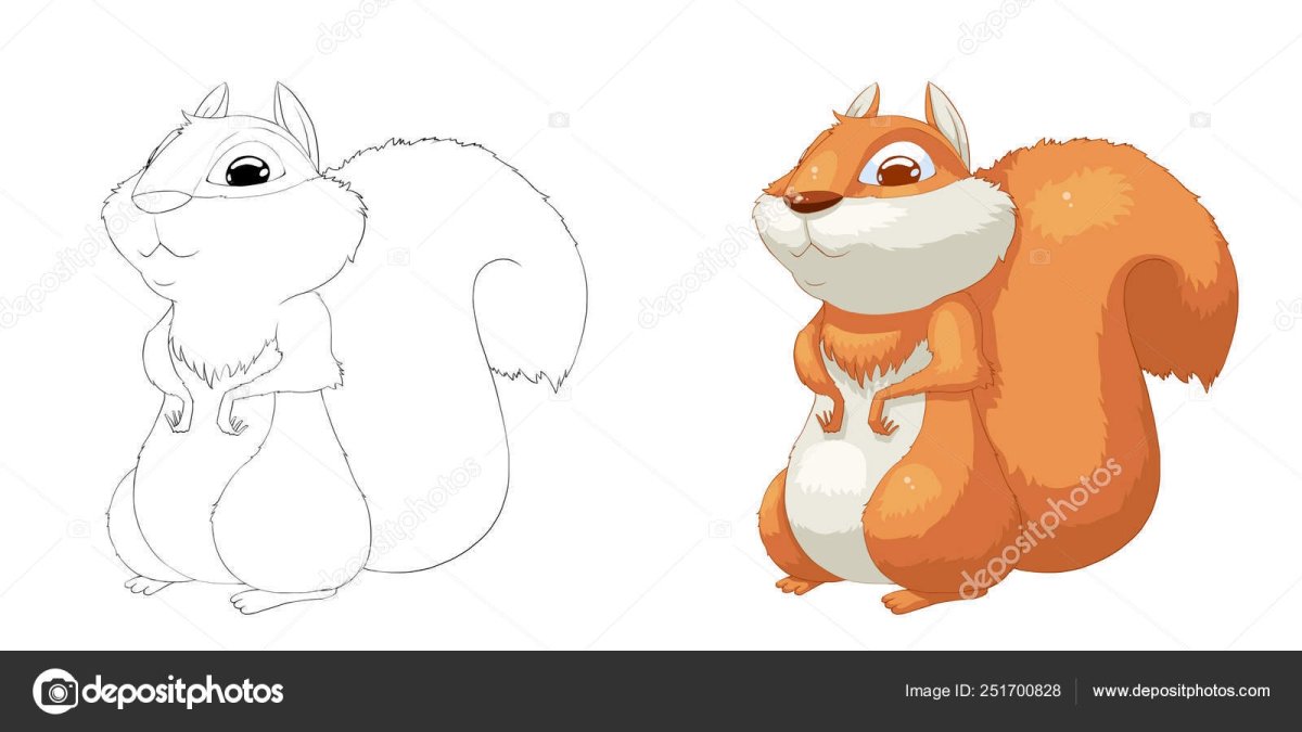 Белочка для детей рисование