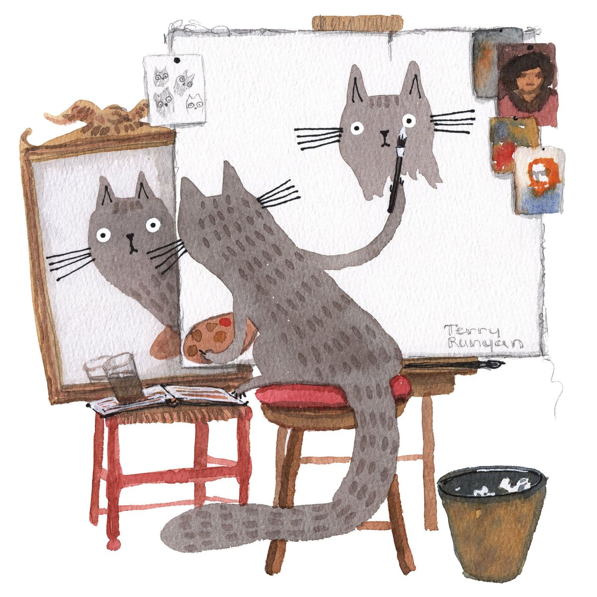 Кот художник