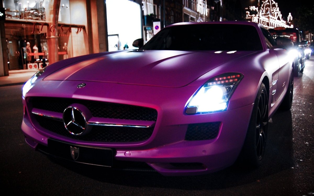 Mercedes SLS AMG фиолетовый