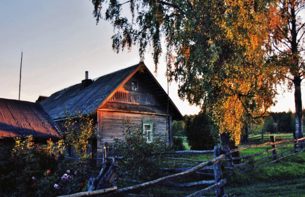 Осень деревня Зенькино