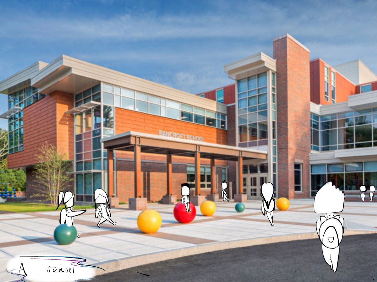 Красивое здание школы