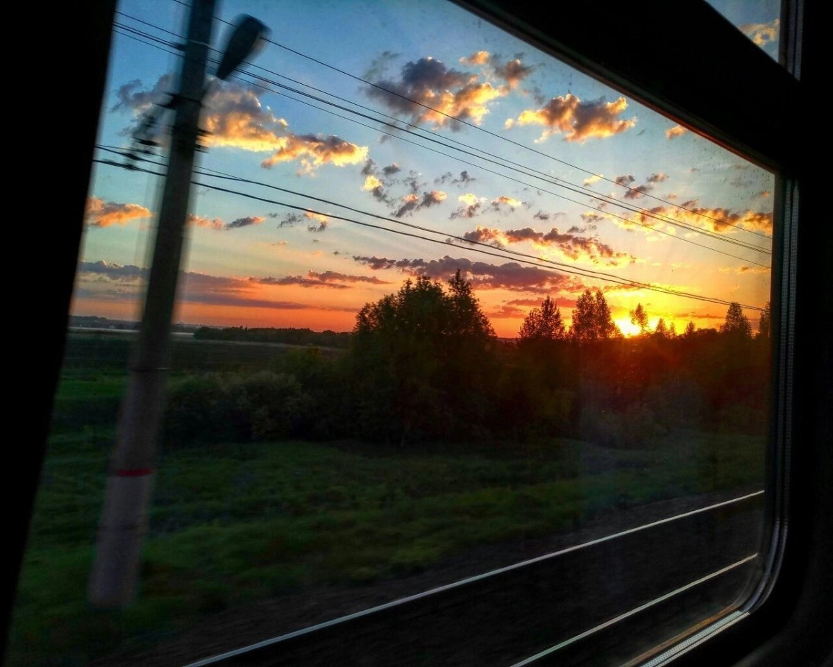 Красивый вид из поезда