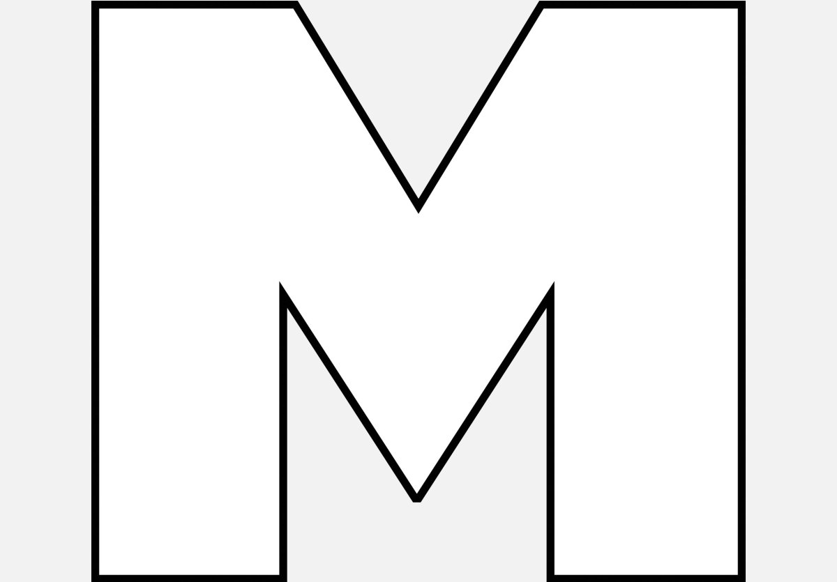 Буква м трафарет