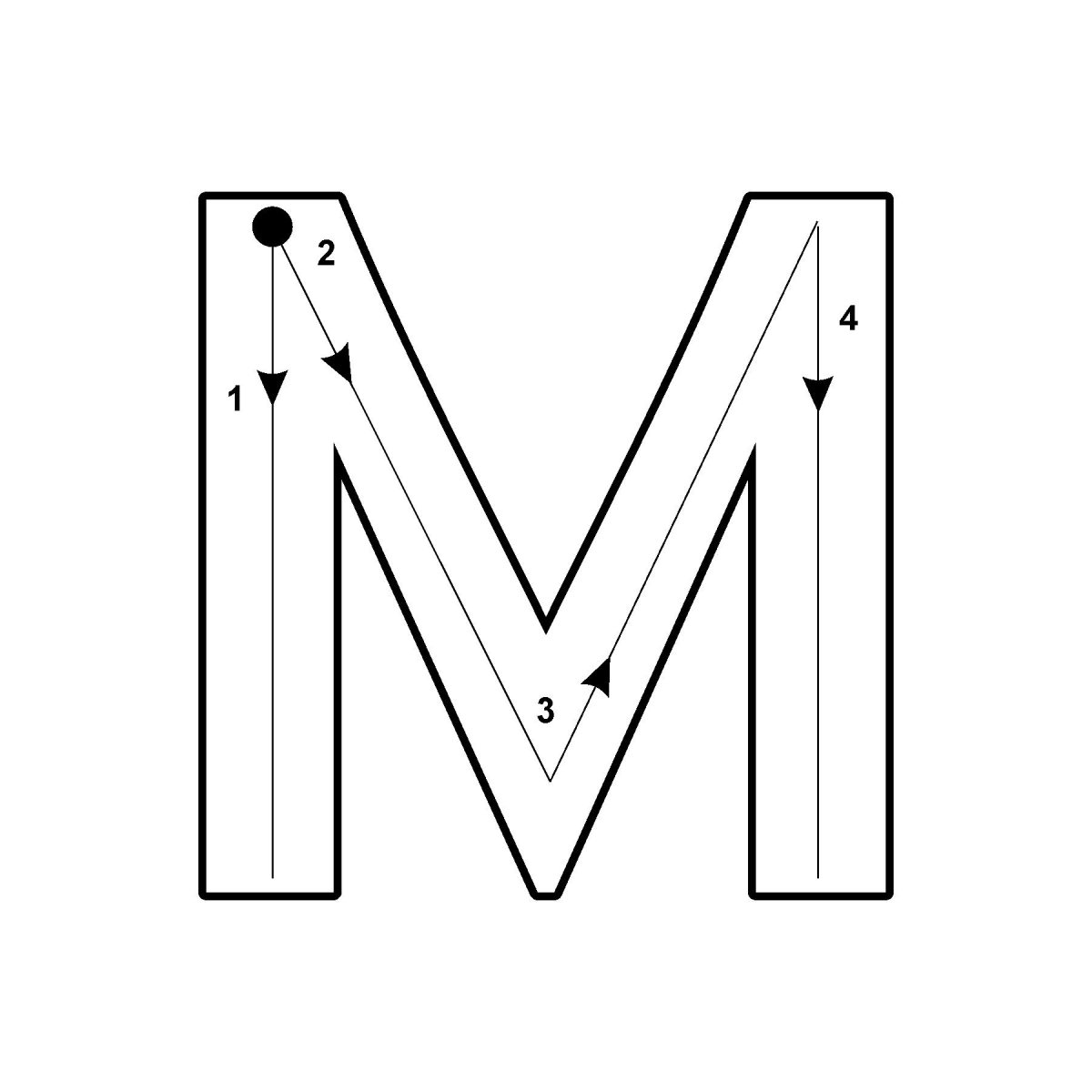 Печатная буква м большая