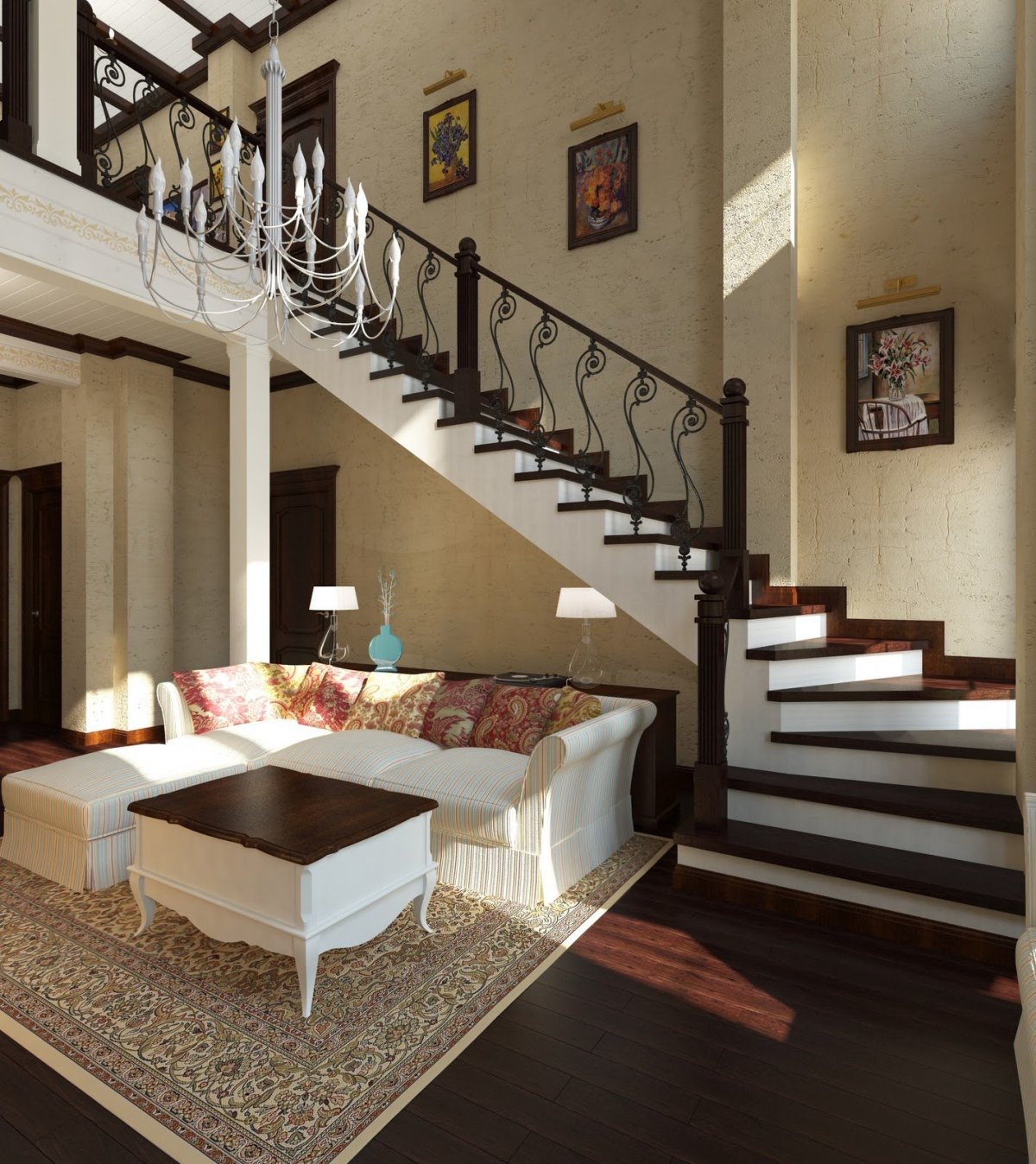 Интерьер двухэтажного дома