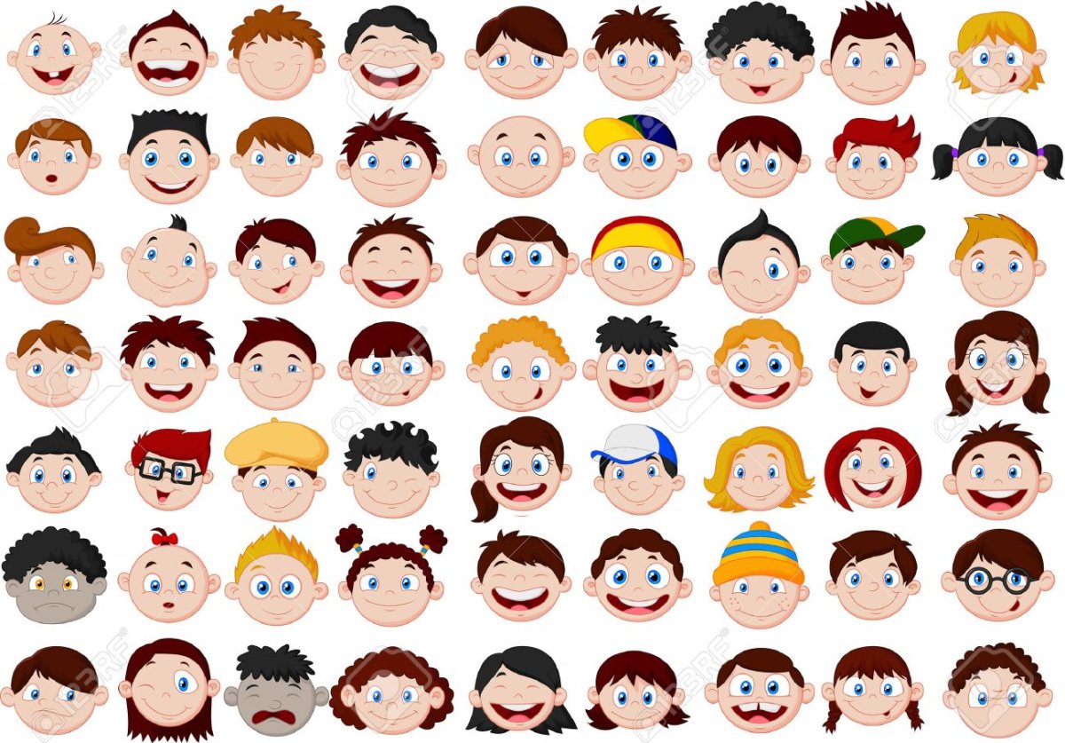 Детские мордашки вектор