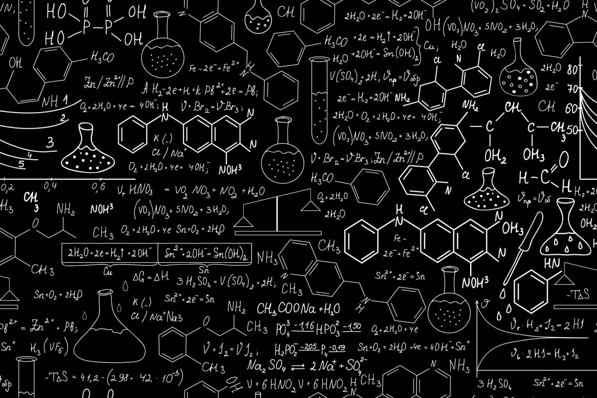 Химические формулы на доске
