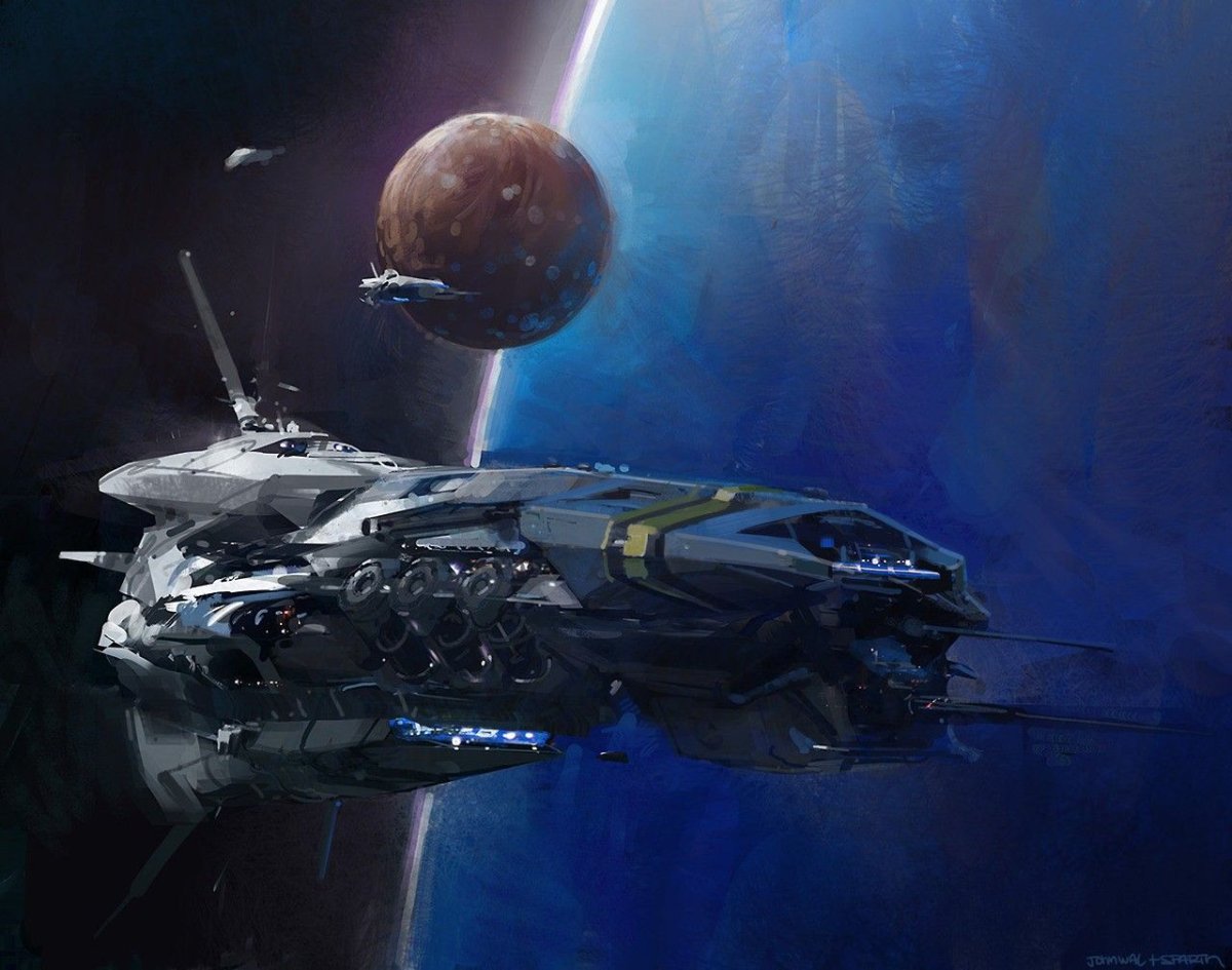 Исследовательский космический корабль арт