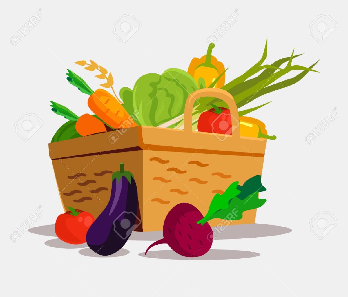 Фруктовая корзина вектор