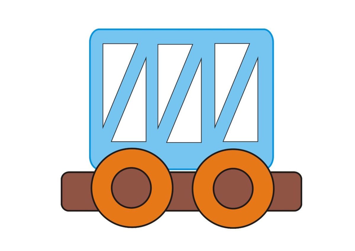 Паровоз с вагонами на белом фоне