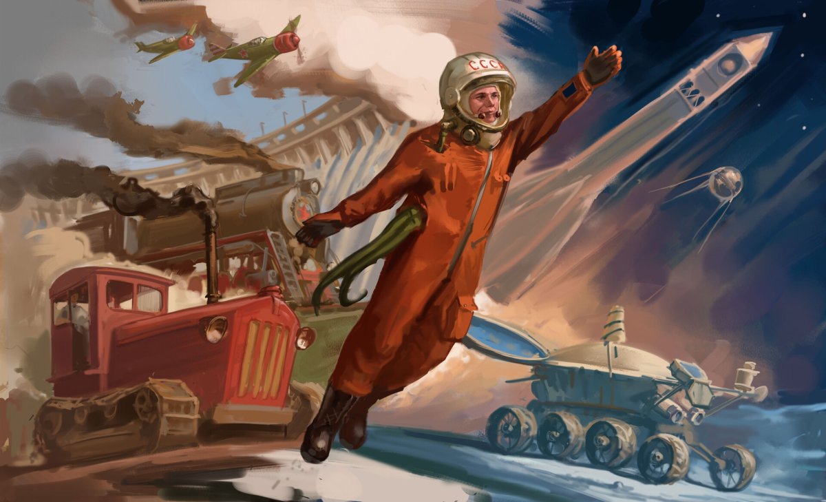 Советские плакаты космонавтика