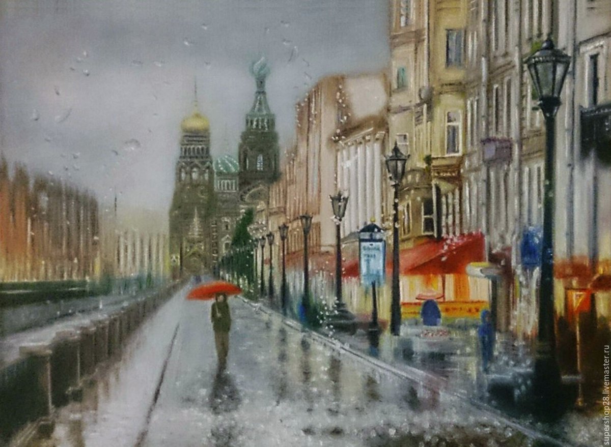 Дождь в Петербурге живопись