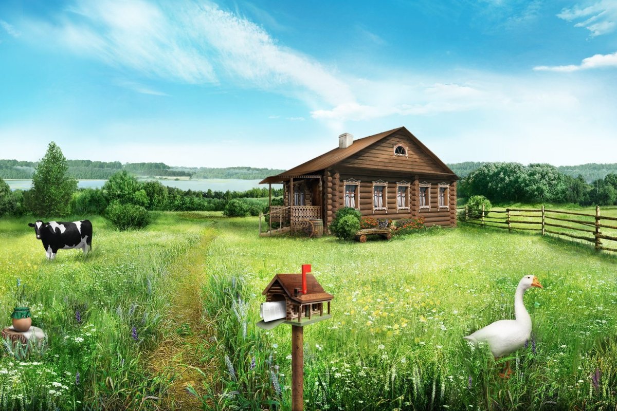 Фон деревня