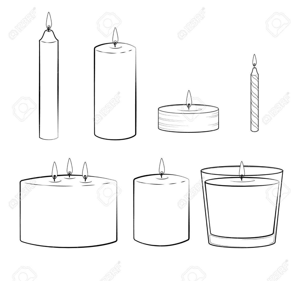 Векторный контур свечи