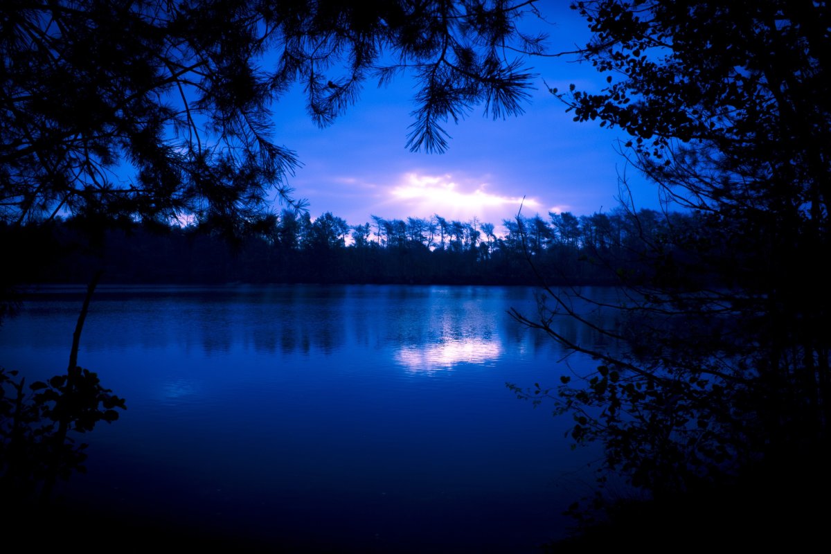 Озеро ночью