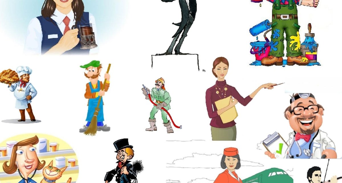 Дети разных профессий мультяшные