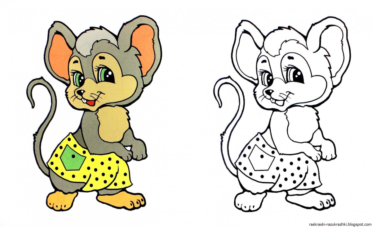 Раскраска мышка