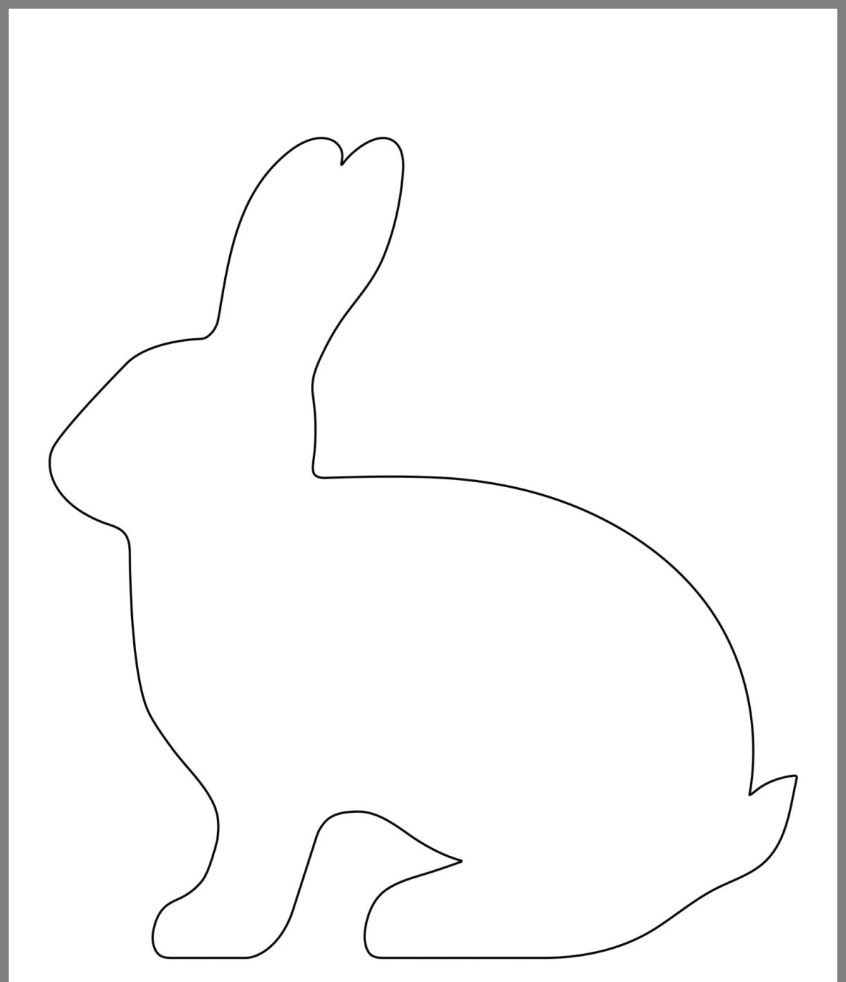 Контур зайчика сзади сидит