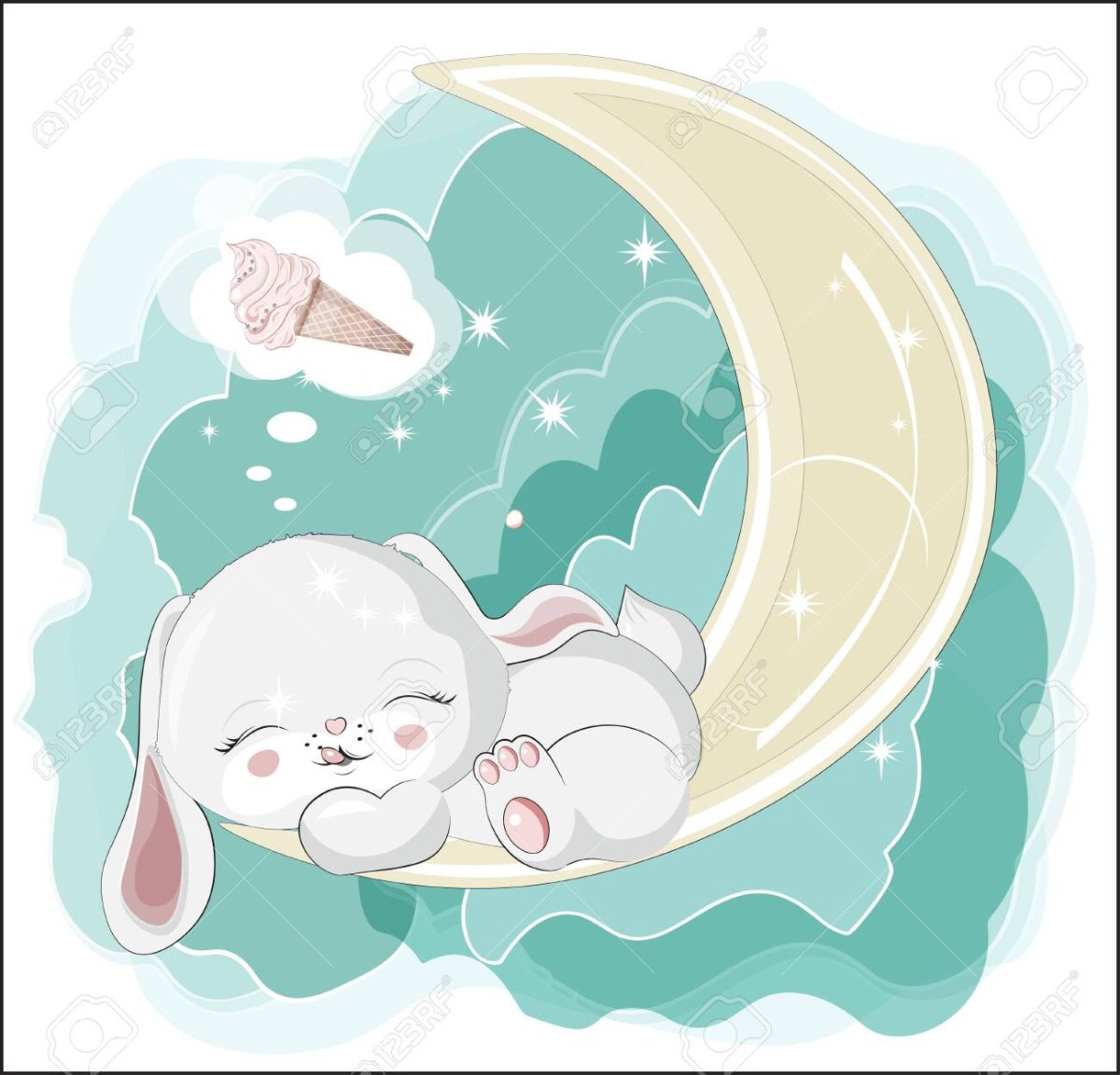 Мишка спит на Луне