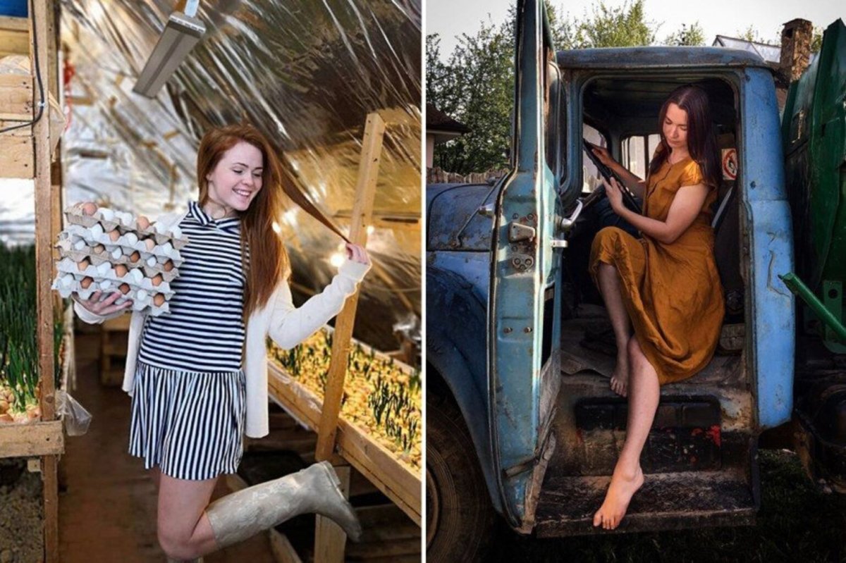 Деревенская девушка в городе