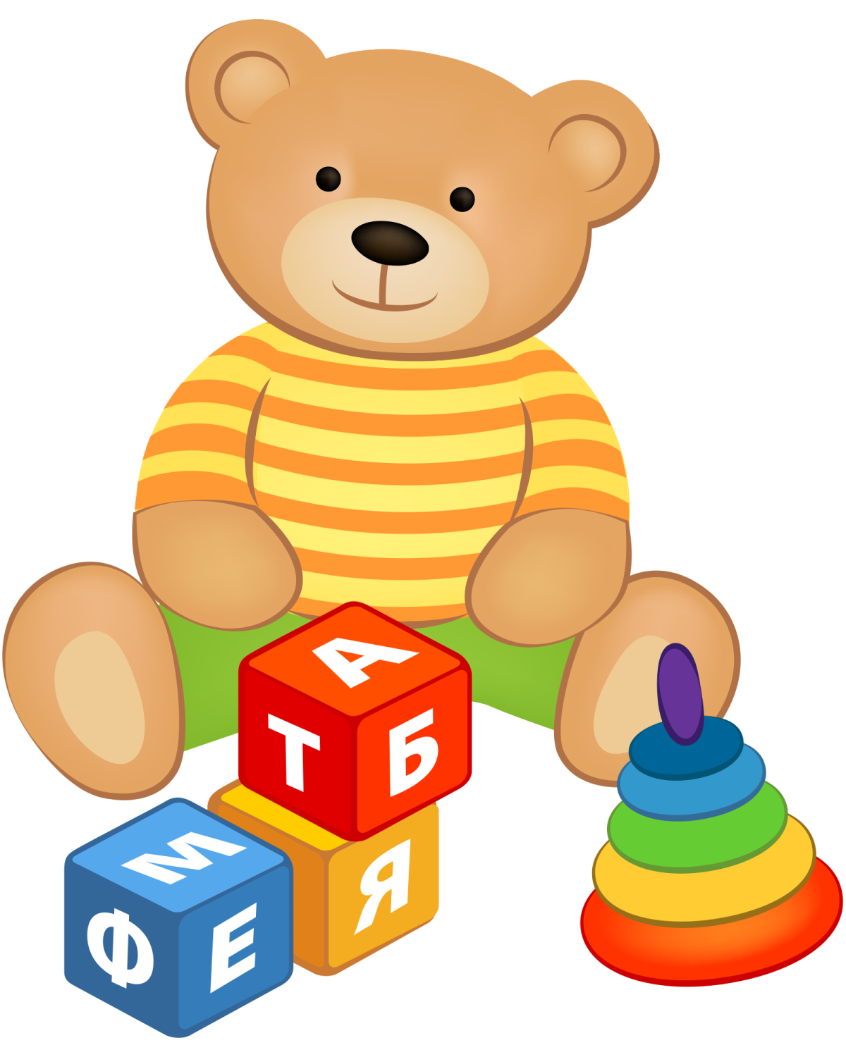 Медвежонок с цветами вектор