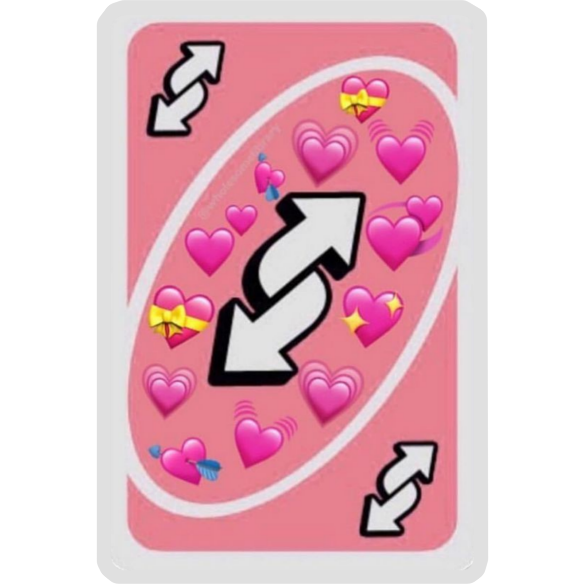 Карточка уно реверс с сердечками