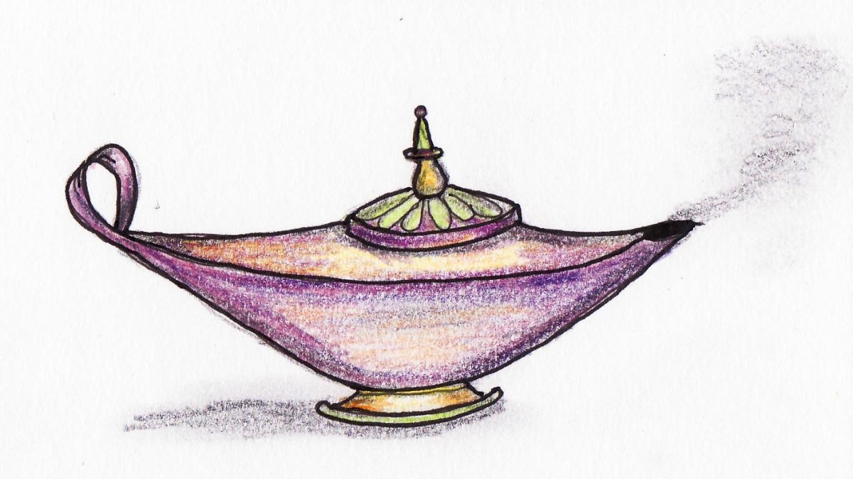 Лампа Аладдина рисунок для детей