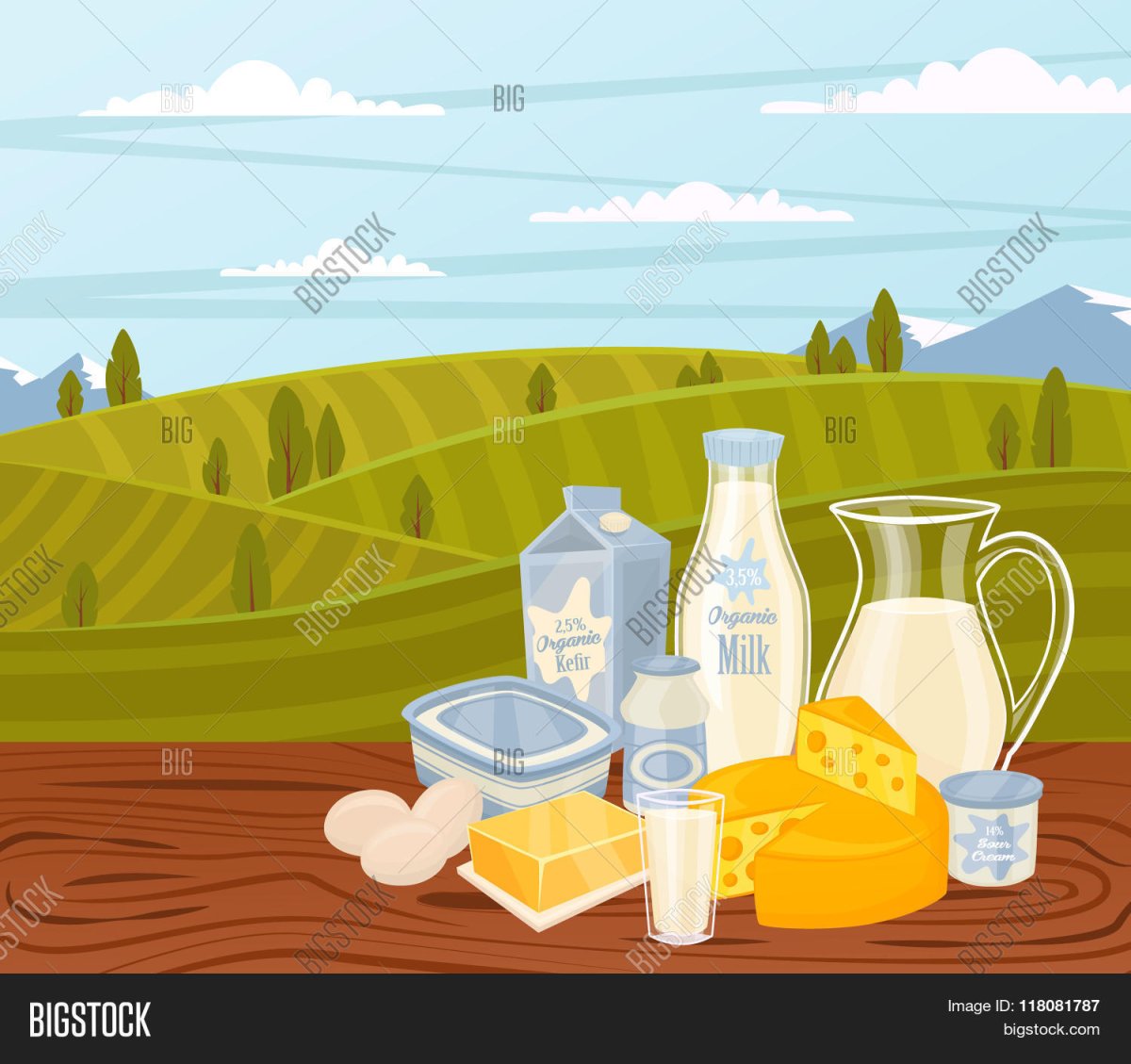 Фермерские продукты вектор