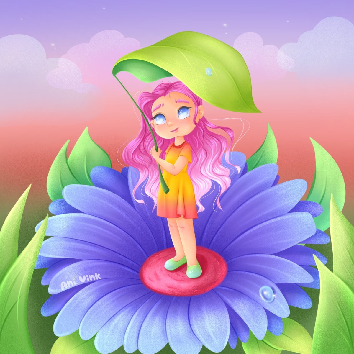 Дюймовочка на белом фоне