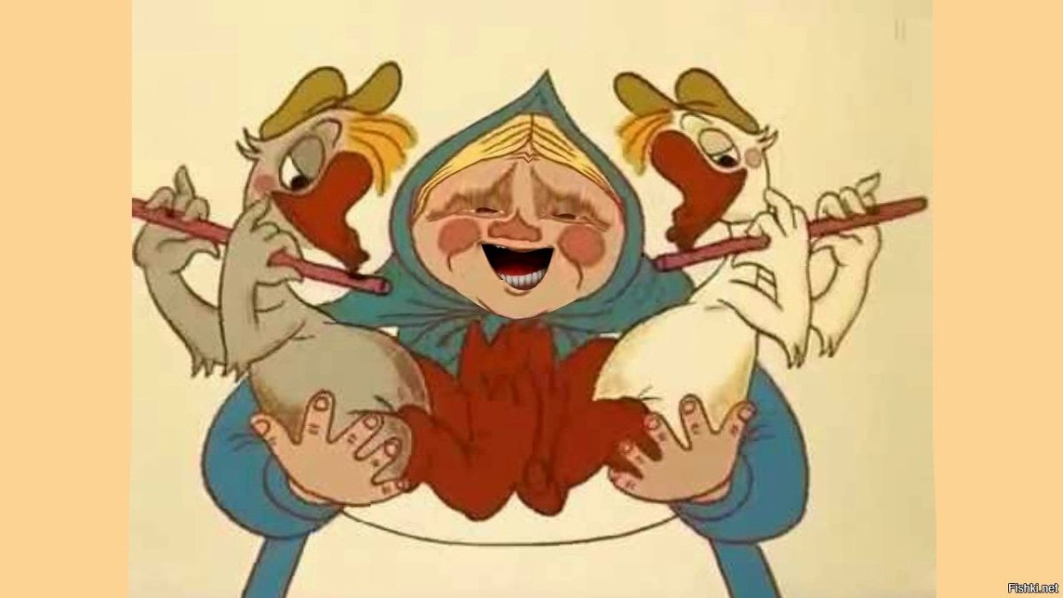 Гусыня с гусятами раскраска