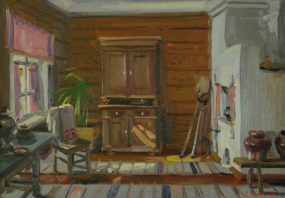 В.М.Максимов - Крестьянская изба 1869