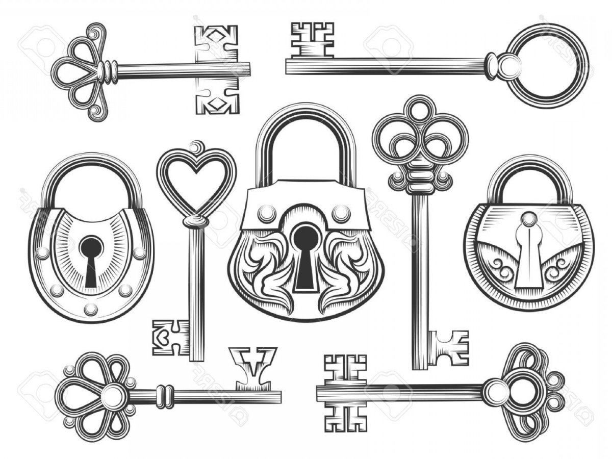 Замок и ключ рисунок
