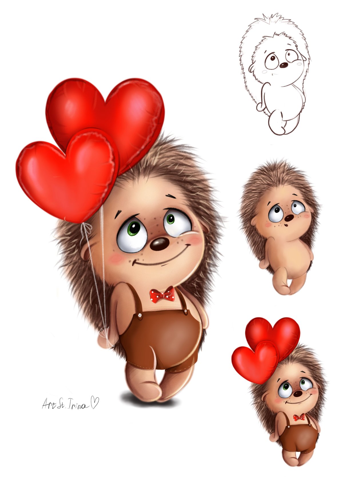 Смайл влюбленный Ежик