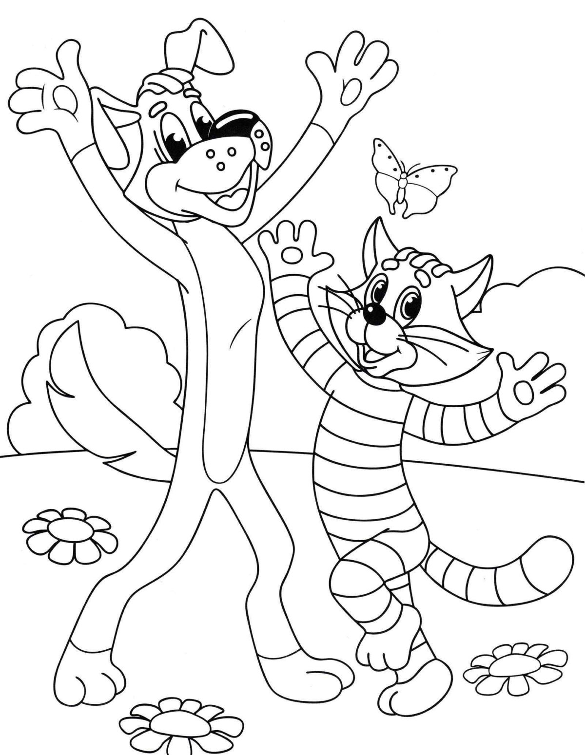 Раскраска Простоквашино дядя Федор