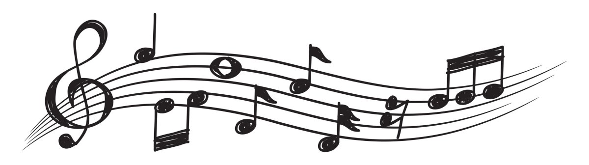 Нотный стан на белом фоне