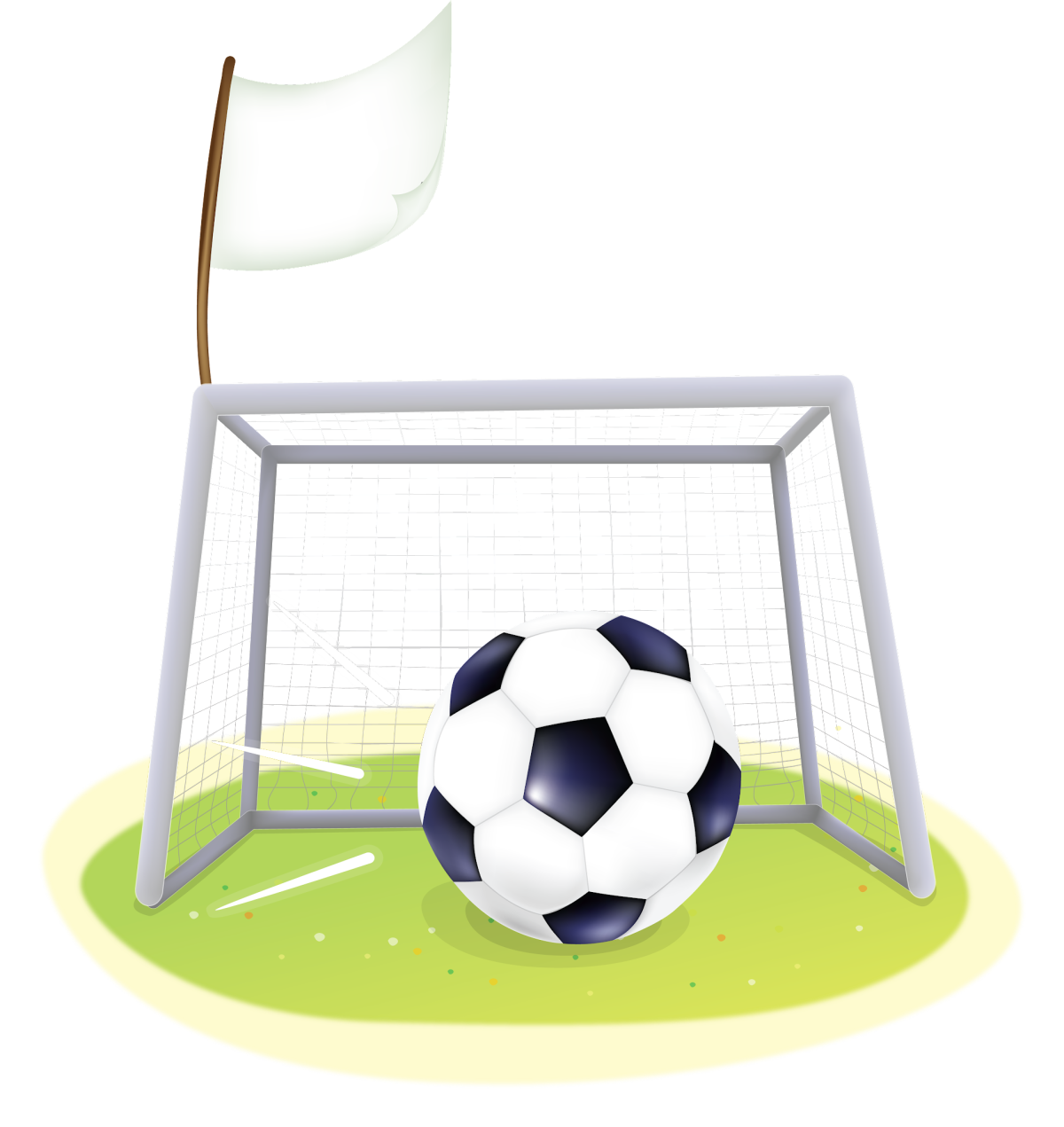 Футбольные ворота на белом фоне