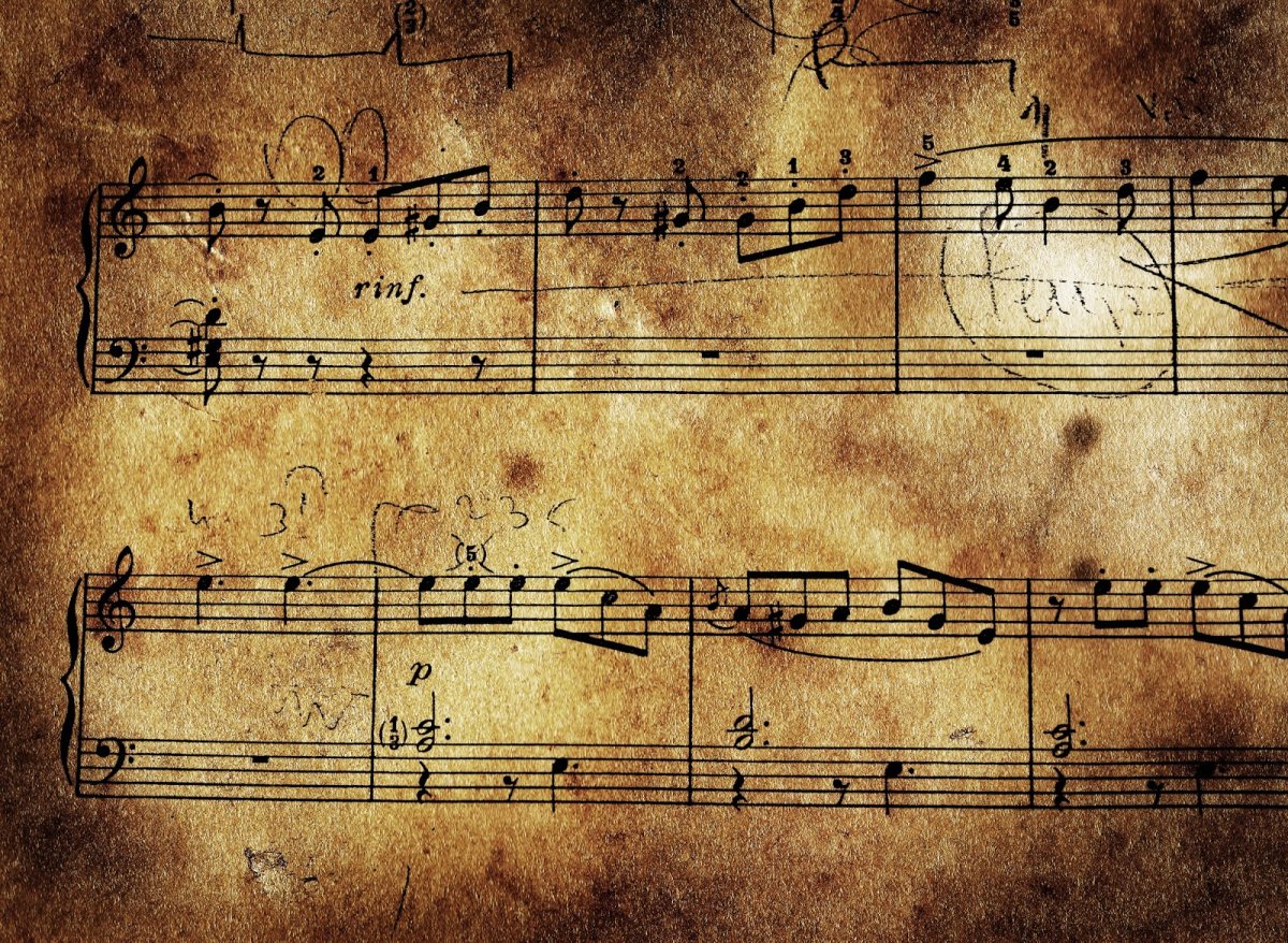 Фон бумага с нотами