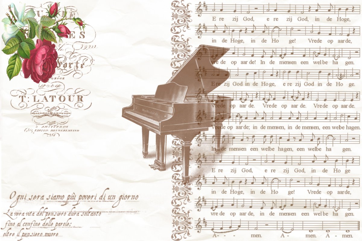 Фон Ноты для скрапбукинга