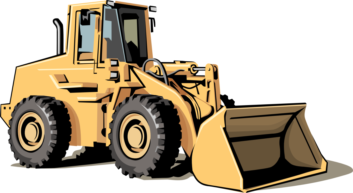 Погрузчик черно белый