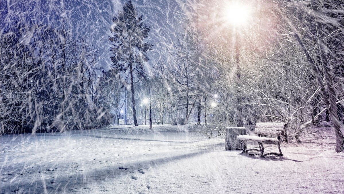 Зима снегопад