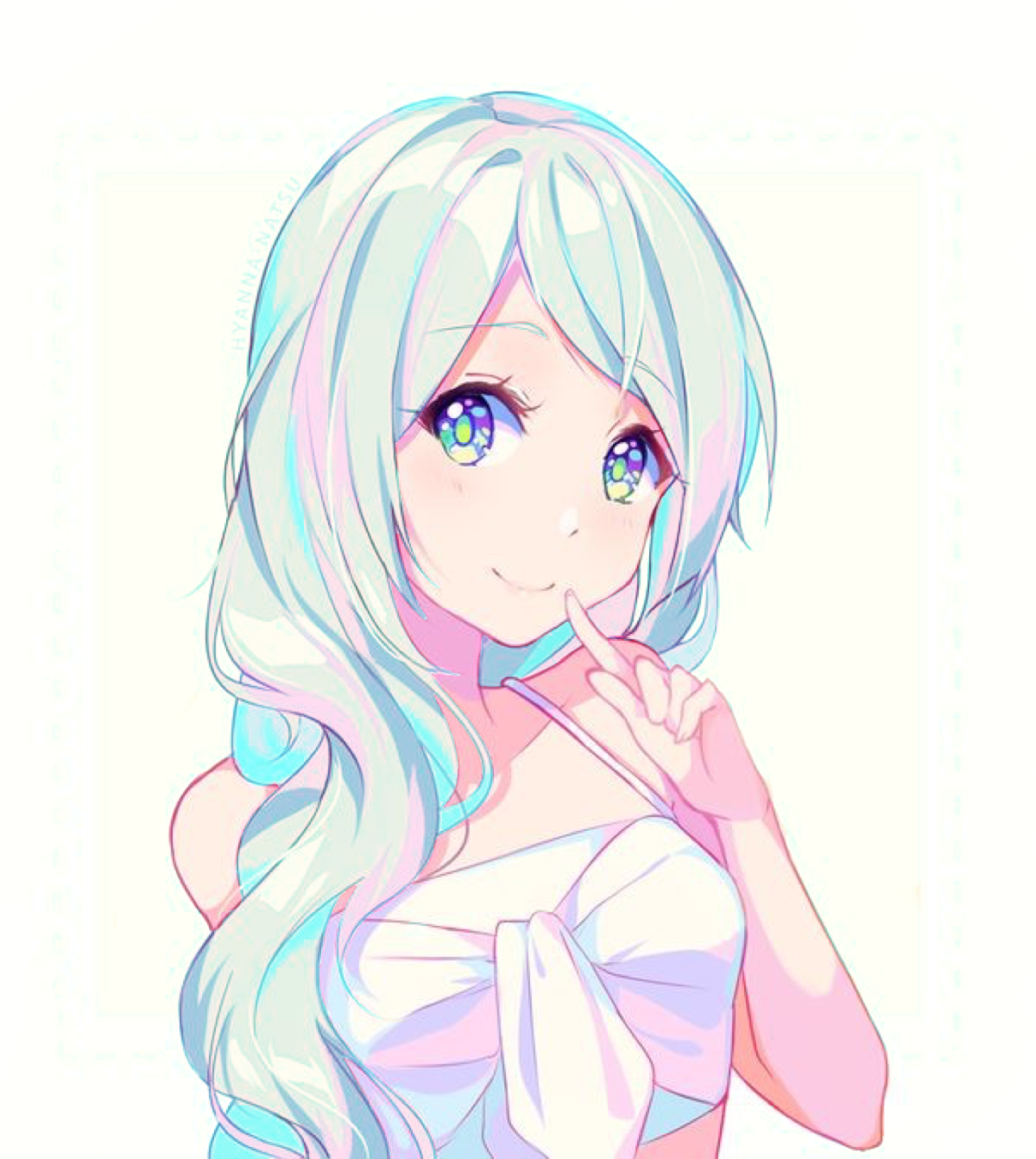 Аниме девушка в круглых очках