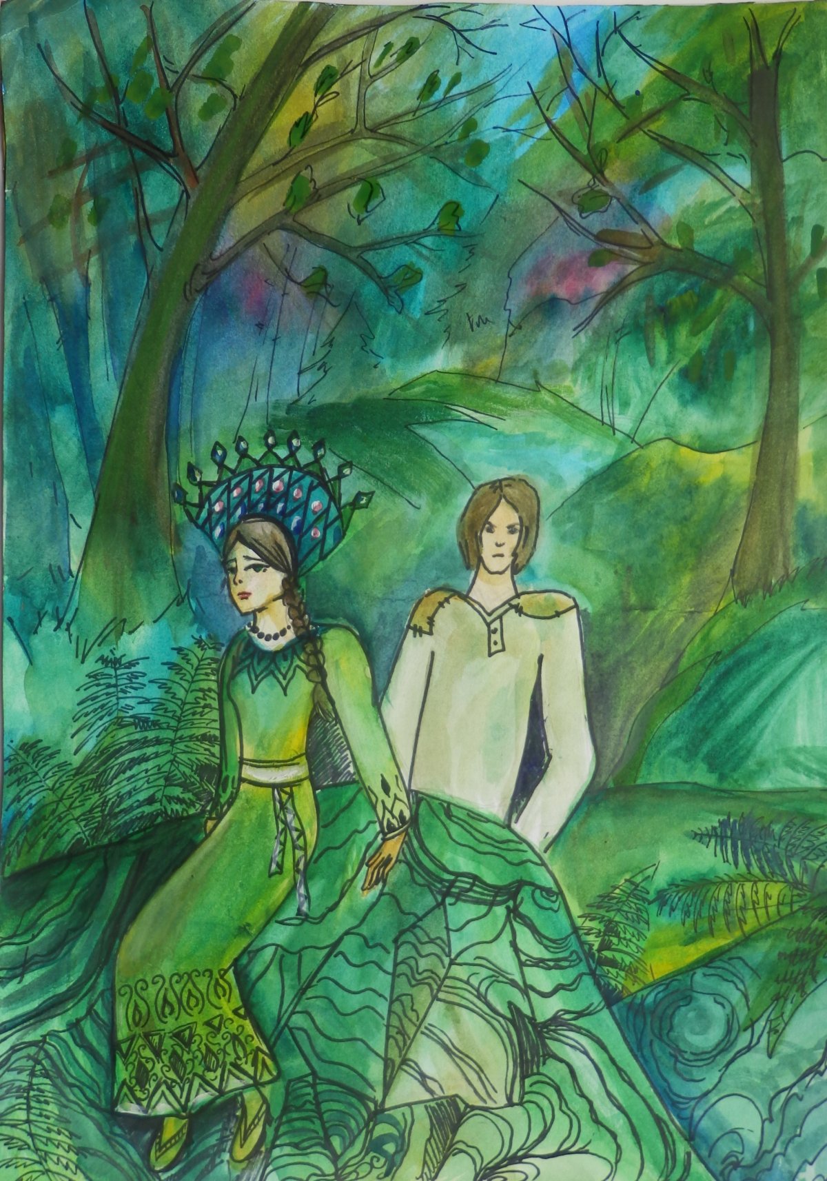 Хозяйка медной горы рисунок детский