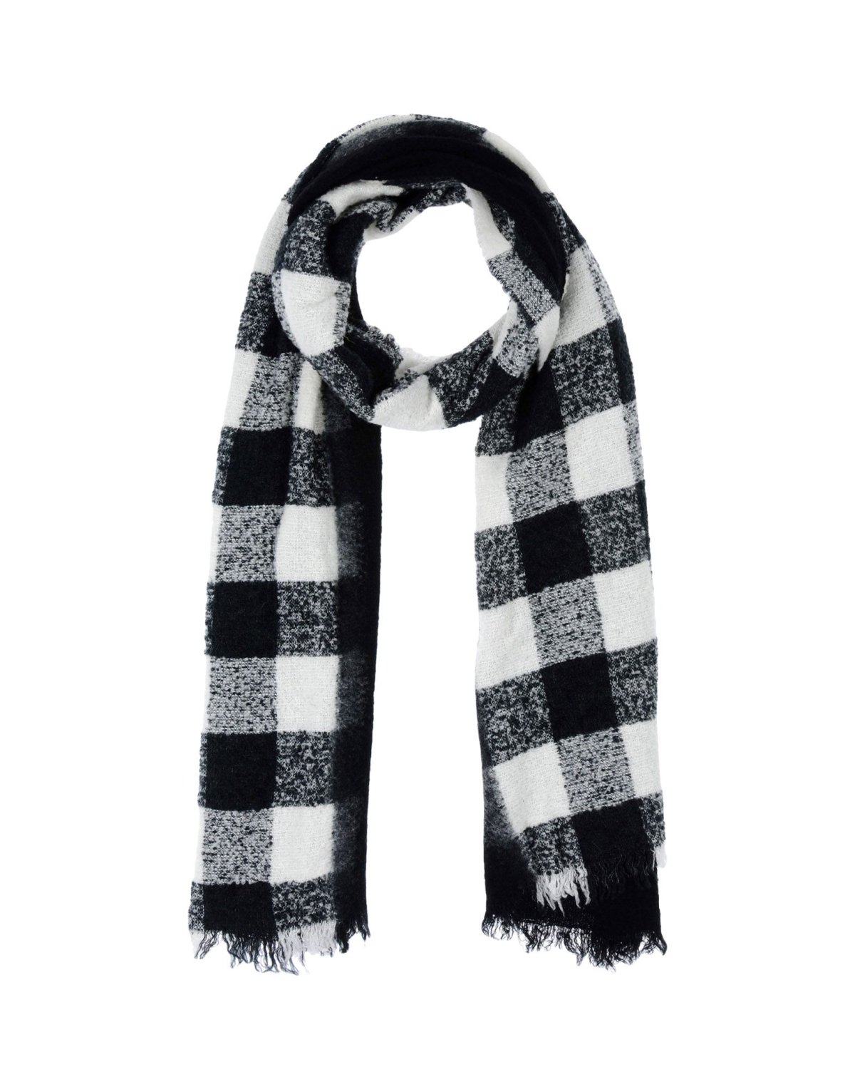 Шарф в клеточку черно белый