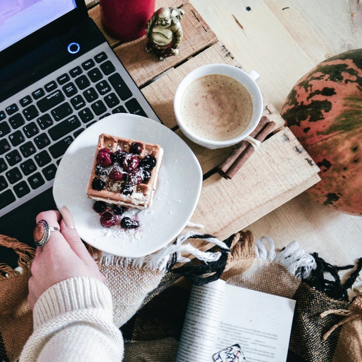 Осень кофе ноутбук