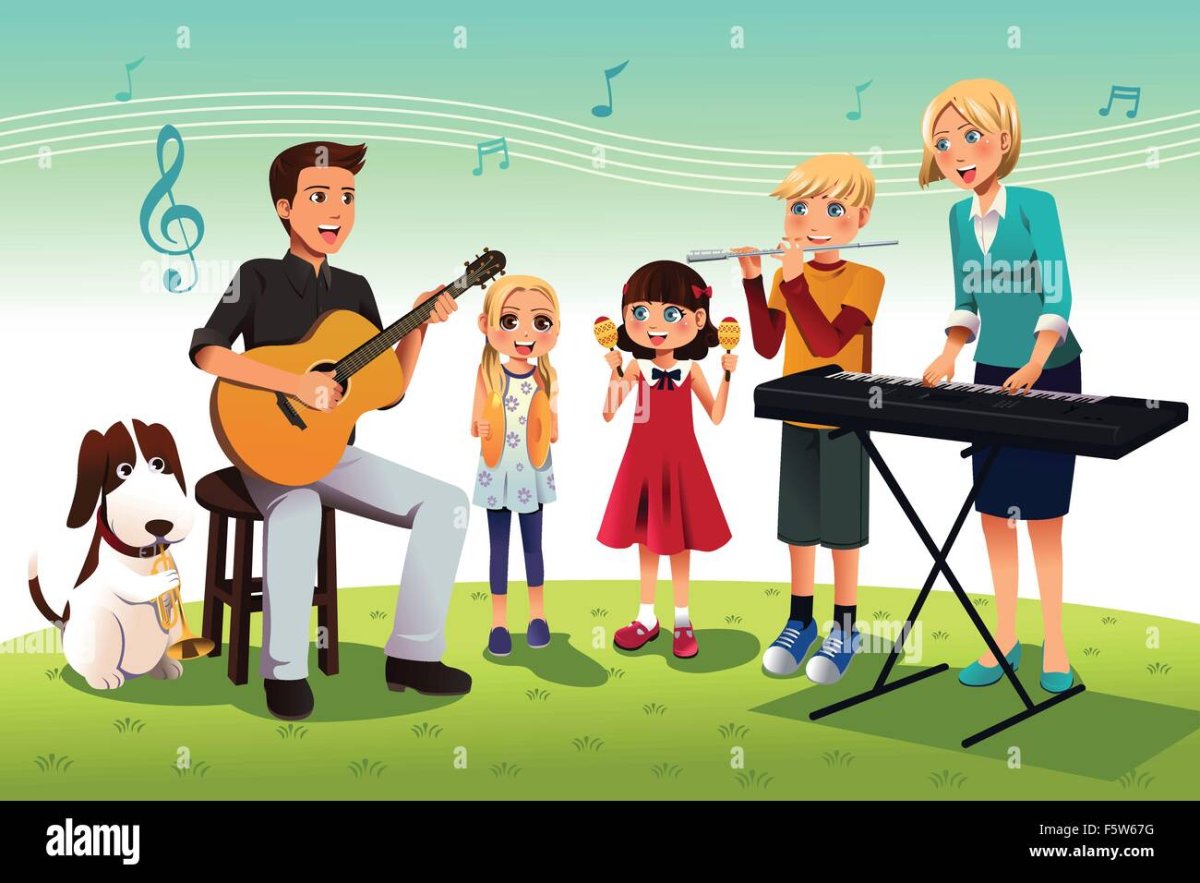 Дети и взрослые поют