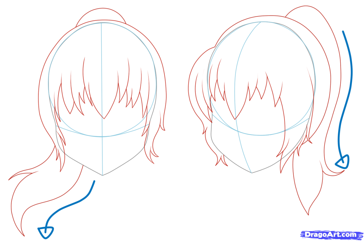 Как рисовать волосы аниме