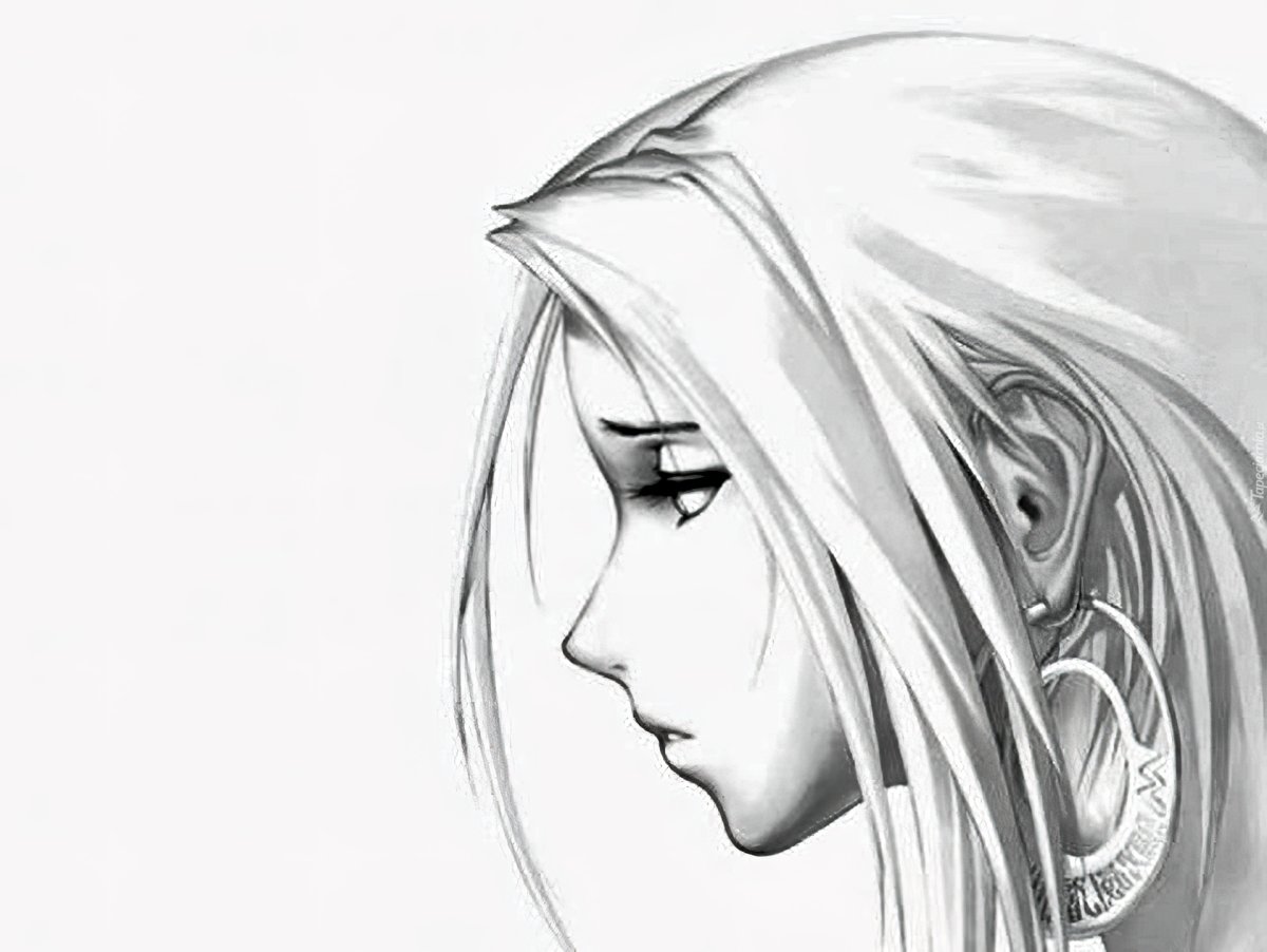 Лицо в профиль аниме женское